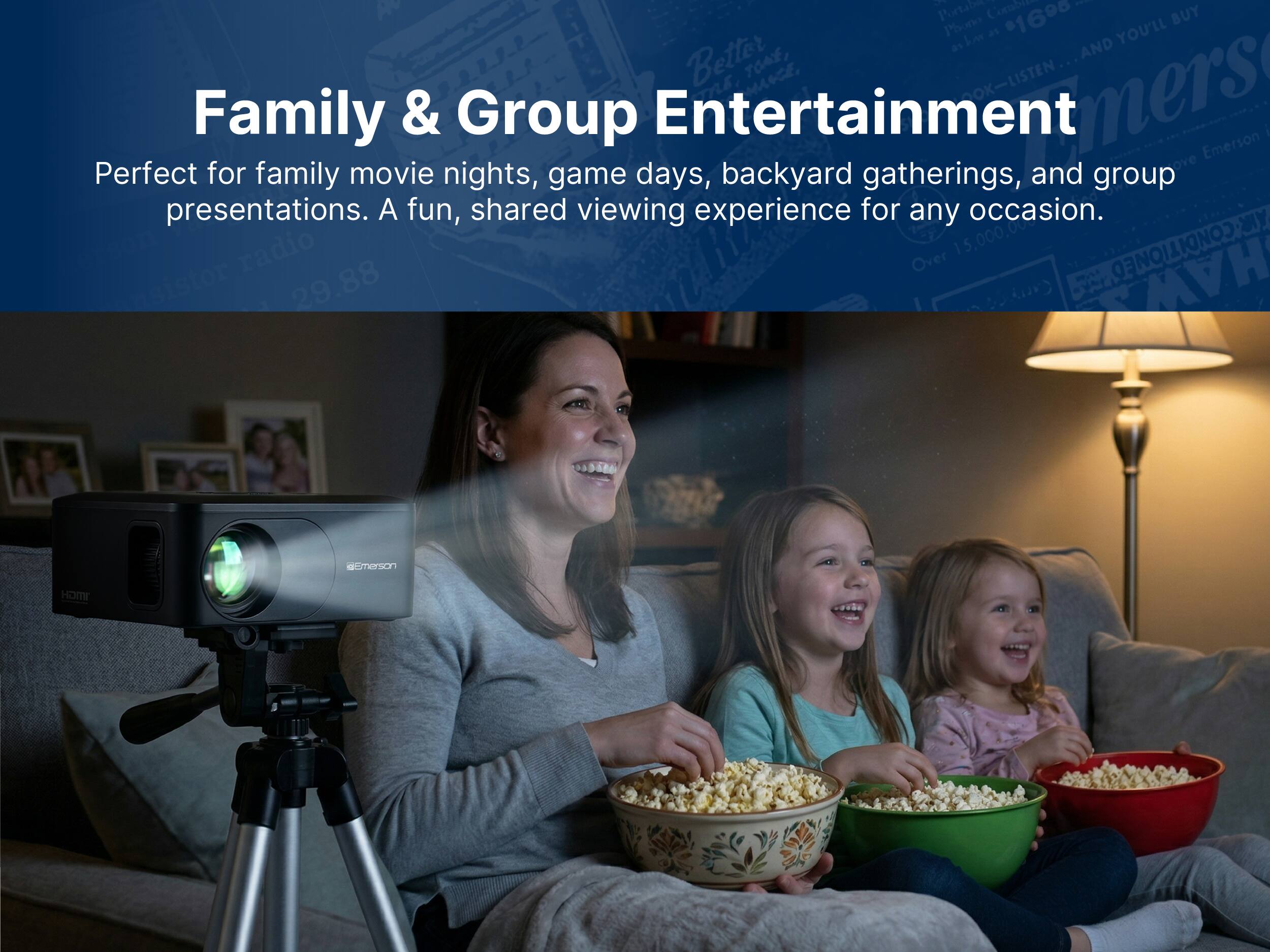 - Portibes Combin
- Phone $1690
- BUY akm as YOU'LL Better AND TOAE, OK
- LISTEN E, ntmers
- Family & Group Entertainment
- I Emerson
- Perfect for movie and over family nights, game days, backyard gatherings, group presentations.
- A fun, shared viewing experience for any occasion.
- 15,000.00 MY radio
- Over TIONED HAW 29.88 demerson Home