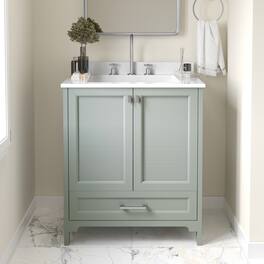 Emma + Oliver - Bathroom Vanity w/ Ceramic Undermount Sink, Cabinet, Bottom Drawer - Gray