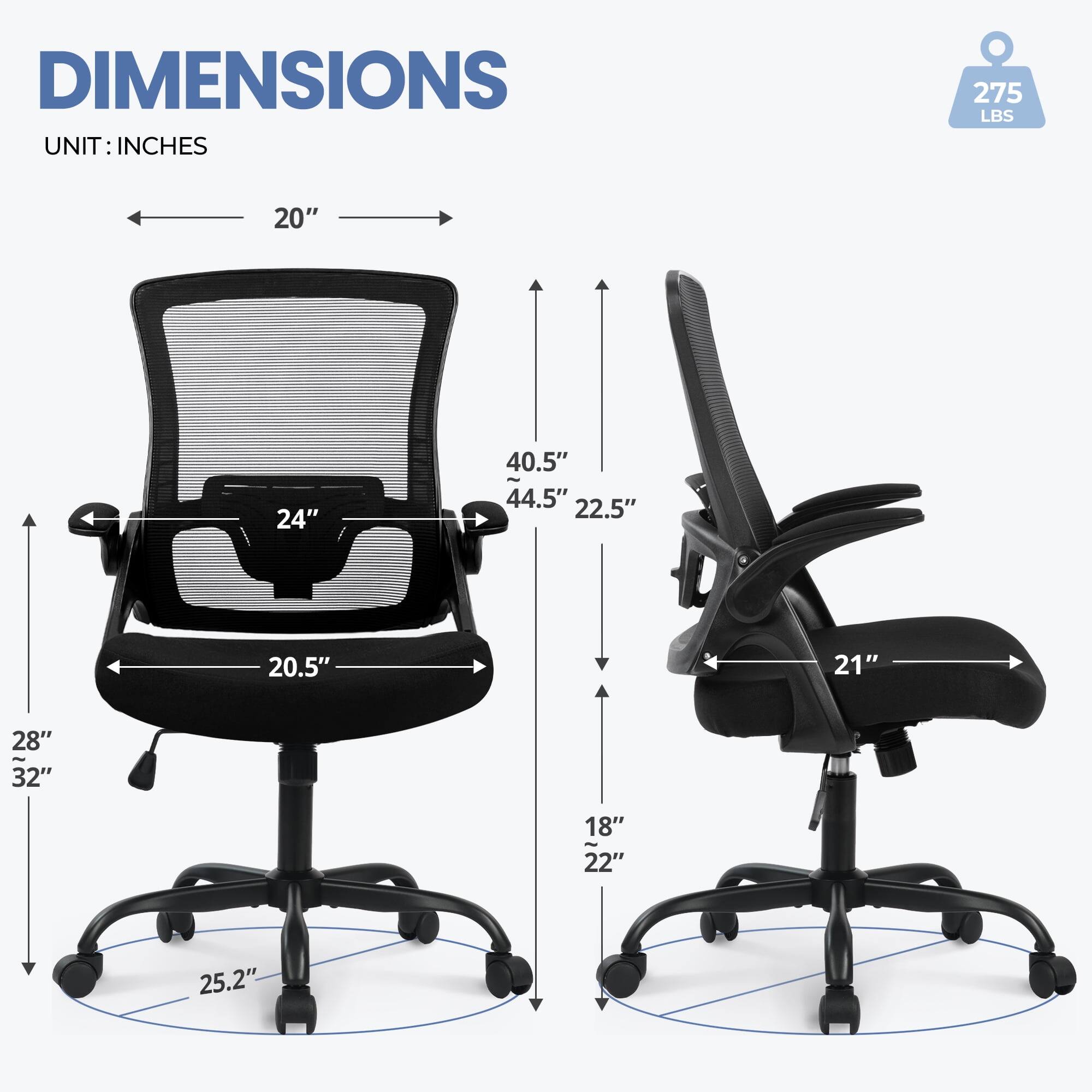 DIMENSIONS  
UNIT: INCHES  

275 LBS  

20"  
24"  
40.5"  
44.5"  
22.5"  
20.5"  
21"  
28"  
32"  
18"  
22"  
25.2"