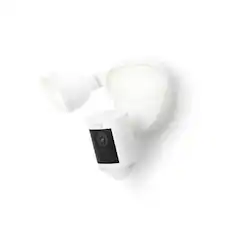 Front. Ring - Ring Floodlight Cam Pro with 2K Video and Ring Vision, 2 LED Lights, Dual Band Wi-Fi, and 3D Motion Detection - White.