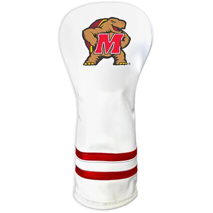 Front. Team Golf - White Maryland Terrapins Driver Headcover - White.