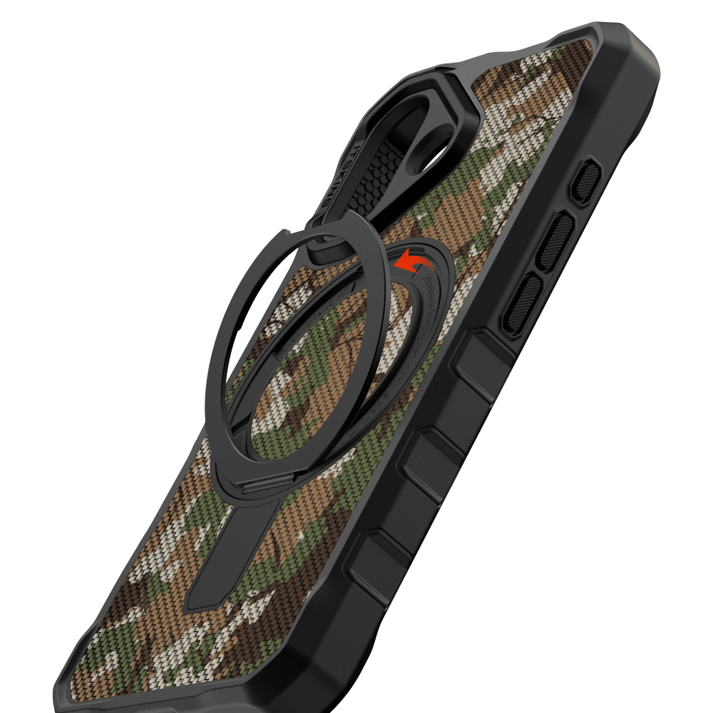 Alt View 4. Itskins - ITSKINS Supreme_R // Nylon Stand Case for MagSafe for Apple iPhone 17 - Camo - Multicolor.