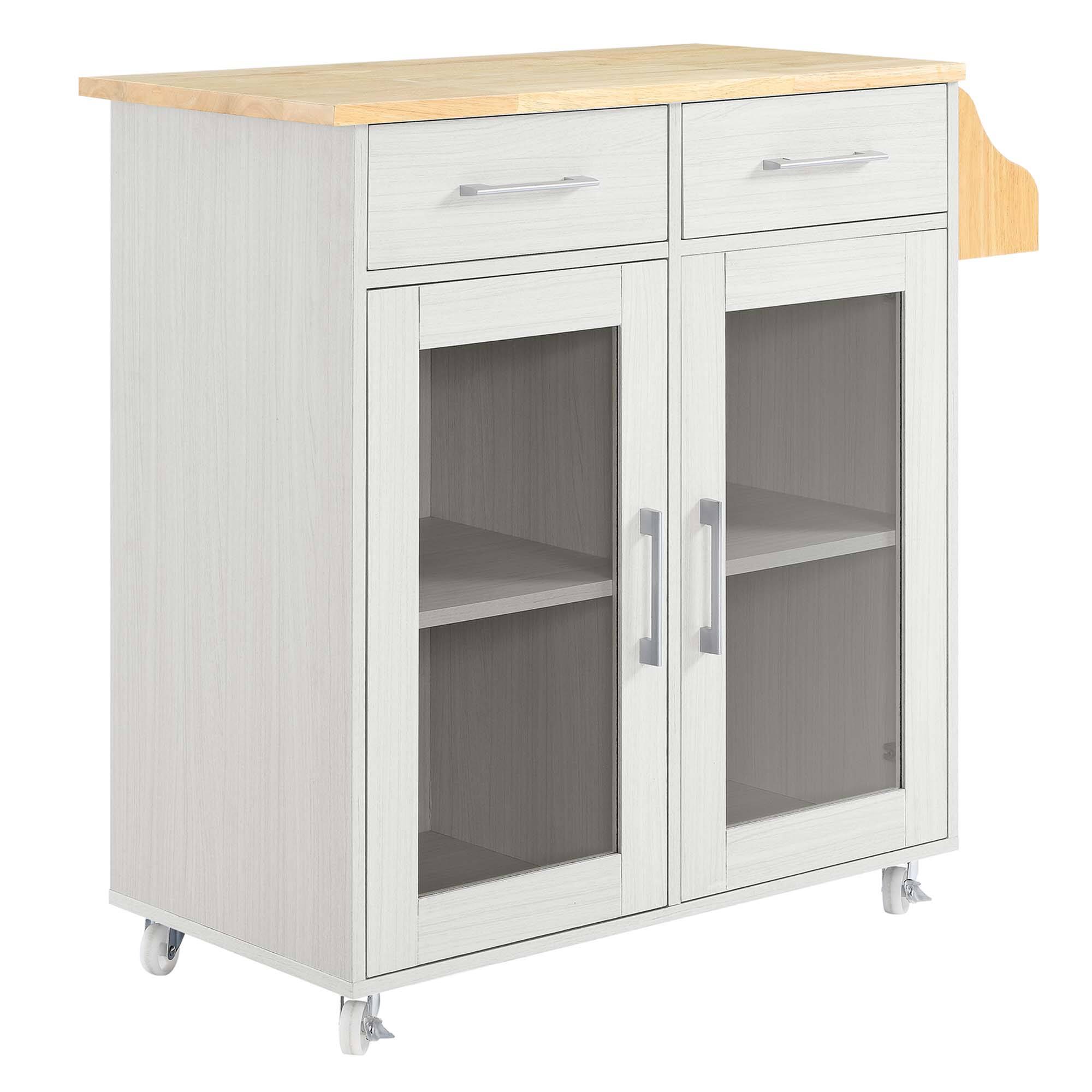 Angle. Modway - Cuisine Kitchen Cart by Modway - White Natural.