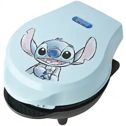 Front. Disney - Lilo & Stitch 4" Mini Waffle Maker - Aloha - Blue.