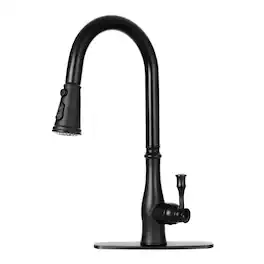 Single Handle 3-Function Spring Stainless Steel Kitchen Faucet with Pull Down Sprayer