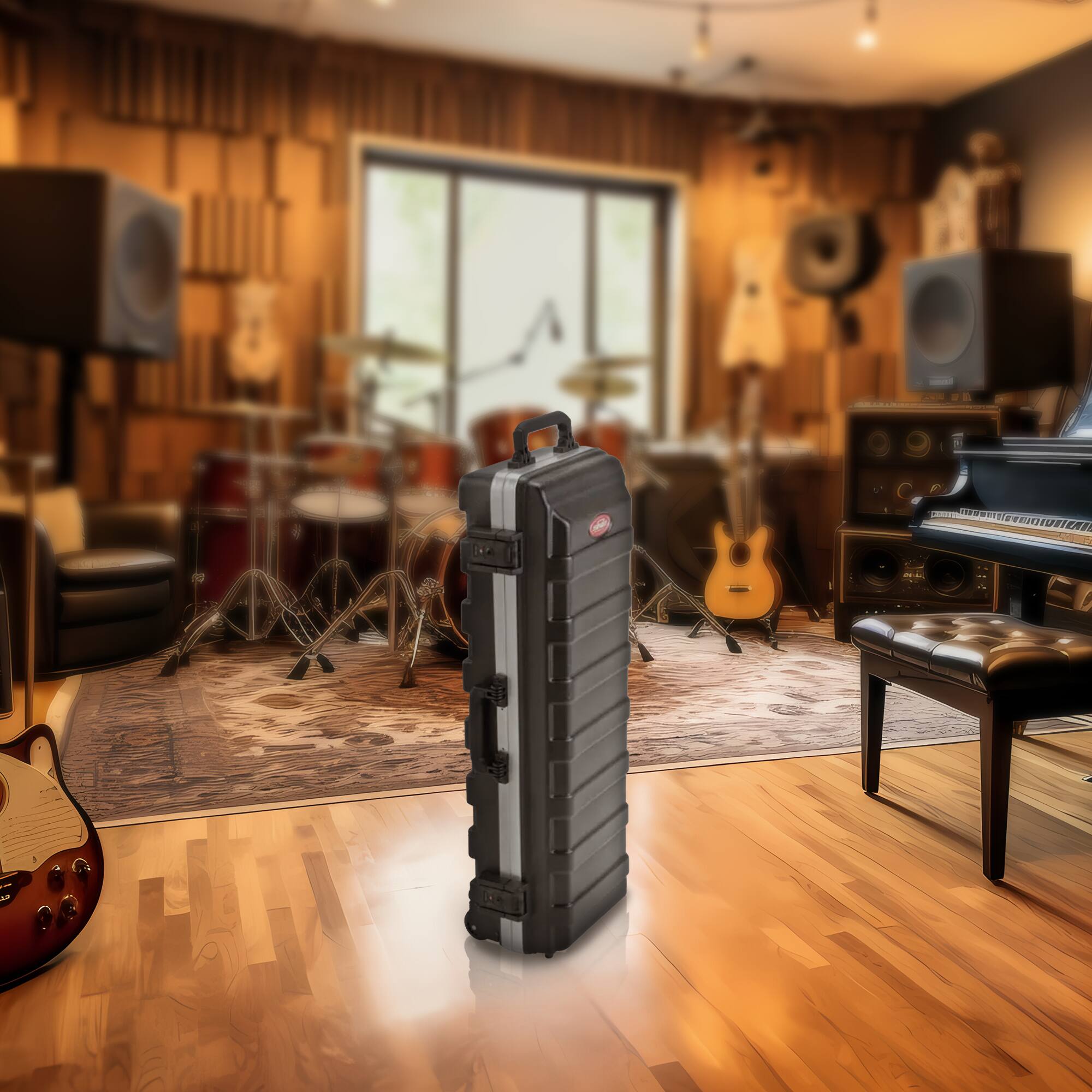 Alt View 3. SKB - SKB vSeries 3611 Hard Case with Wheels for Mic Stand and Drum Hardware Transport.