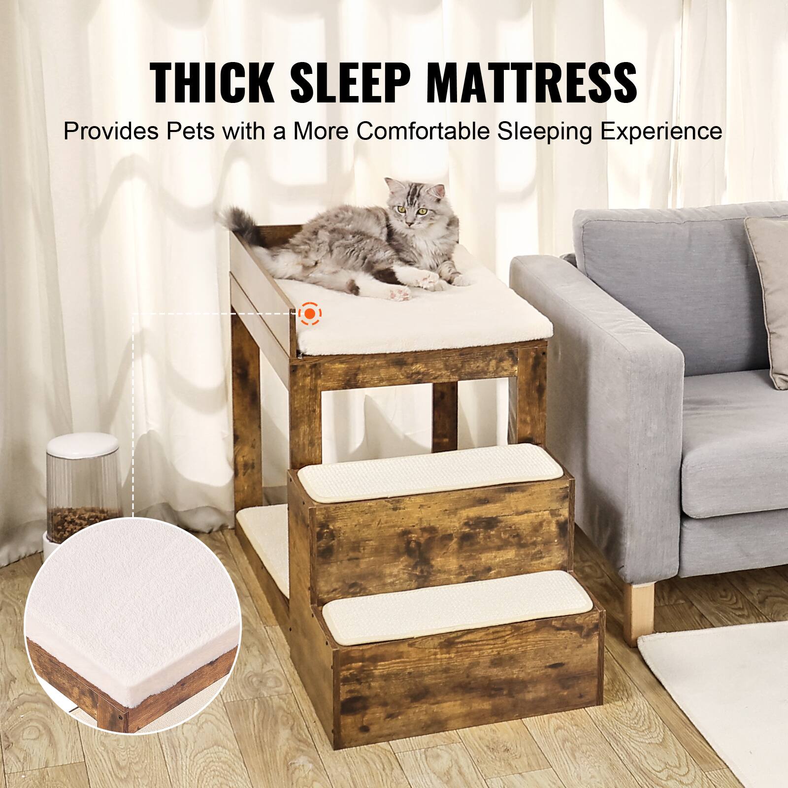THICK SLEEP MATTRESS  
Provides Pets with a More Comfortable Sleeping Experience