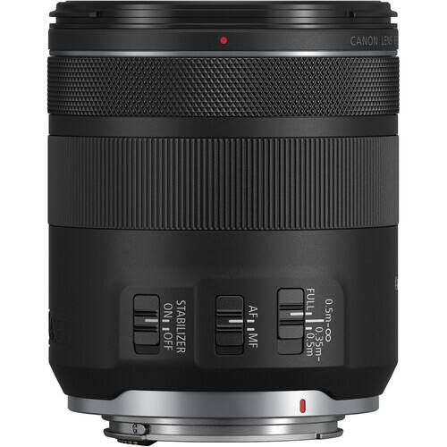 CANON LENS  
ON/OFF  
STABILIZER  
AF - MF  
FULL - 0.5m - ∞  
0.5m - 0.35m