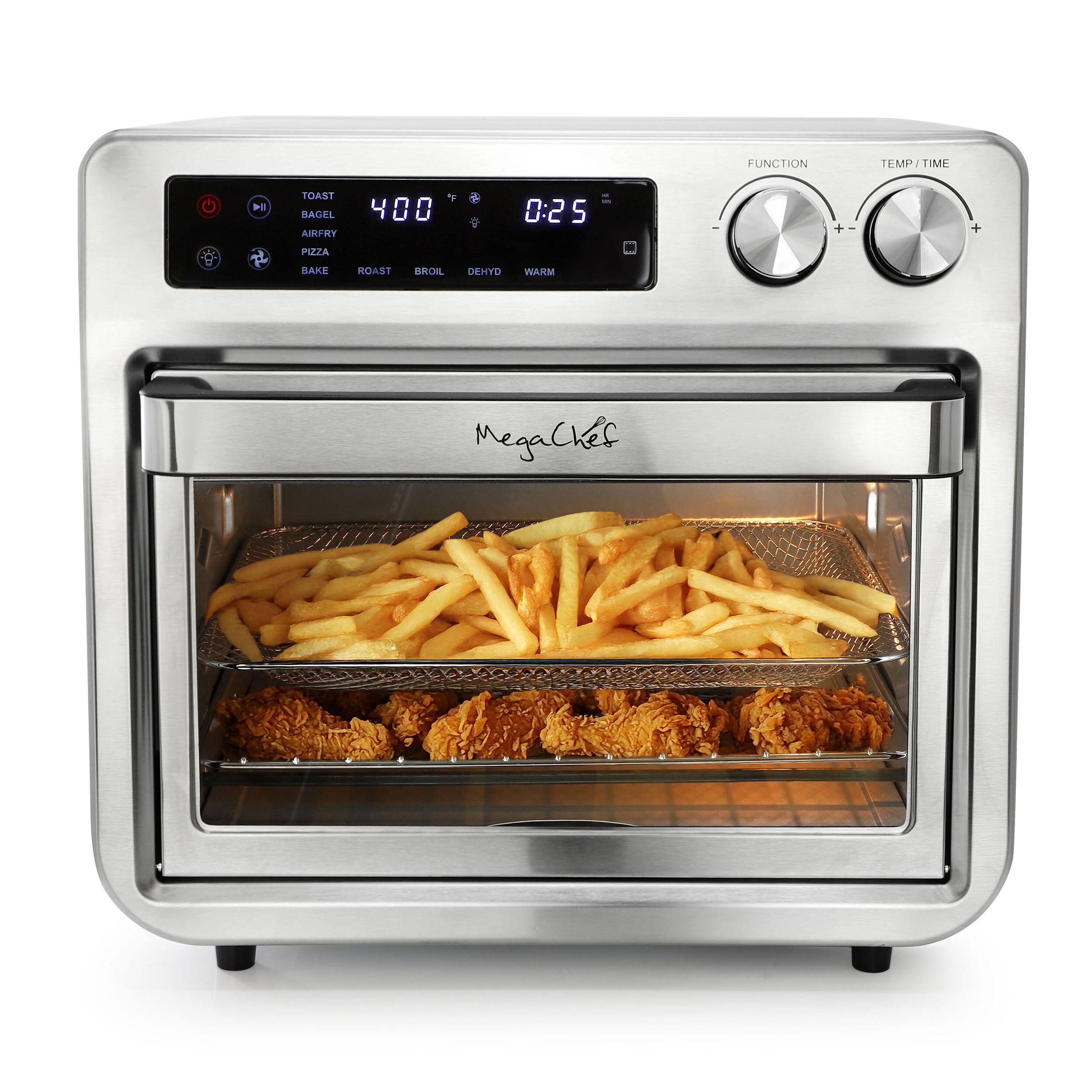 FUNCTION TEMP/TIME
TOAST BAGEL AIRFRY PIZZA BAKE
ROAST BROIL DEHYD WARM
400 0:25
MegaChef