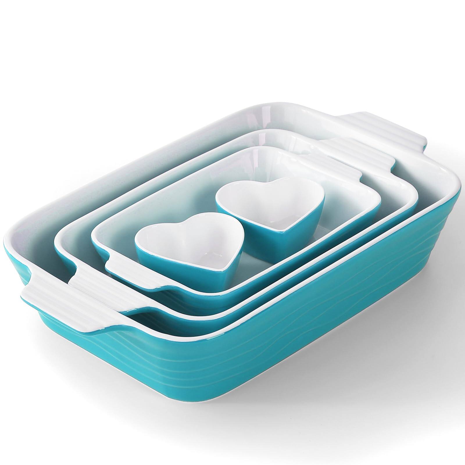 Front. PARKER SLATER - Baking Dish For Oven Casserole Dishes Bakeware Set With Ramekin Ceramic Lasagna Pan 9*12.Large Deep Rectangular Non-s....