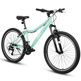BreeBe - 24/26 Inch Mountain Bike, High-Density Steel Frame, 21-Speed, Front Suspension, Dual V-Brakes, 80% Pre-Assembled - Green