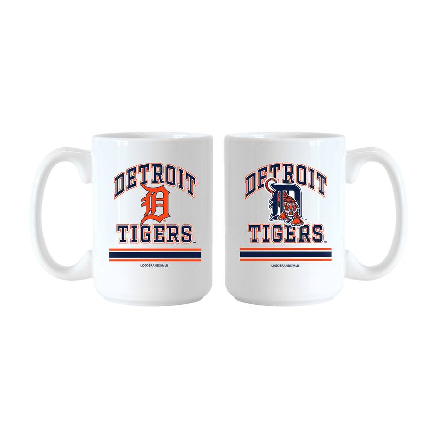 Logo Brands Detroit Tigers 15oz. Current & Throwback Mug Set Multicolor ...