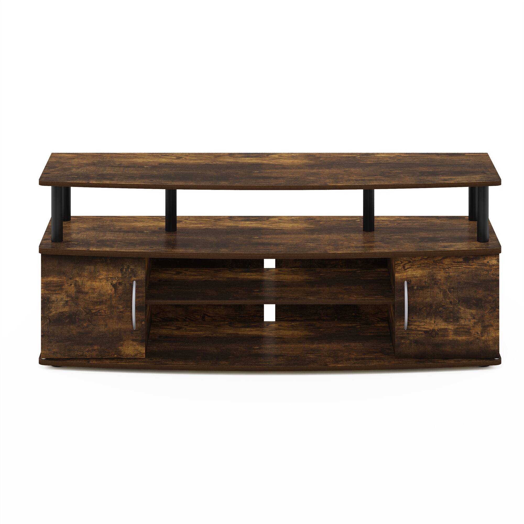 Alt View 2. Furinno - JAYA Large Entertainment Center Hold up to 55-IN TV - Amber Pine/Black.