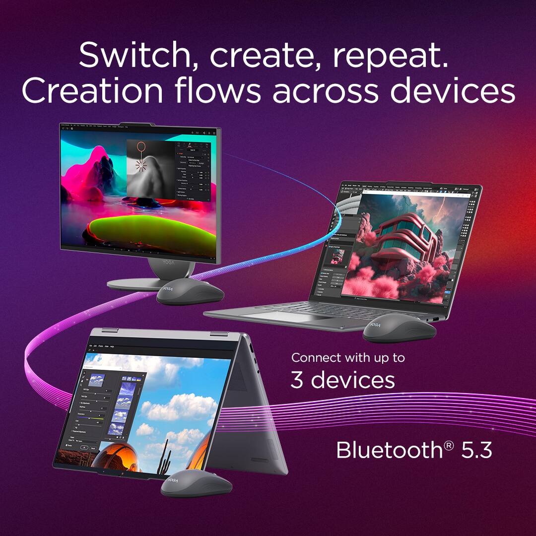 Switch, create, repeat. Creation flows across devices

Connect with up to 3 devices

Bluetooth® 5.3