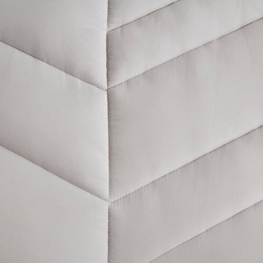 Alt View 5. Gracie Mills - Gracie Mills Solid Quilted Chevron Comforter Set with 350 GSM Polyfill - Gray.