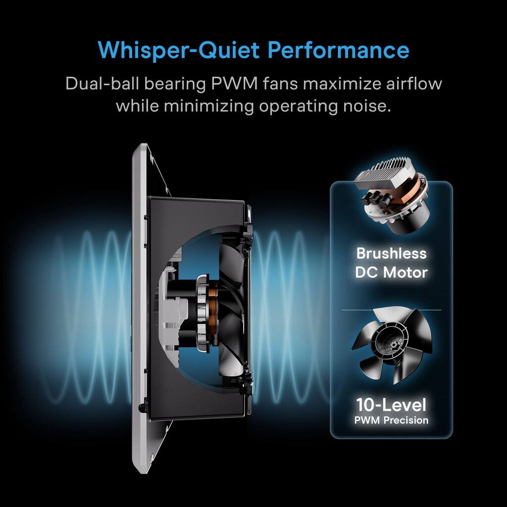 Whisper-Quiet Performance

Dual-ball bearing PWM fans maximize airflow while minimizing operating noise.

Brushless DC Motor

10-Level PWM Precision