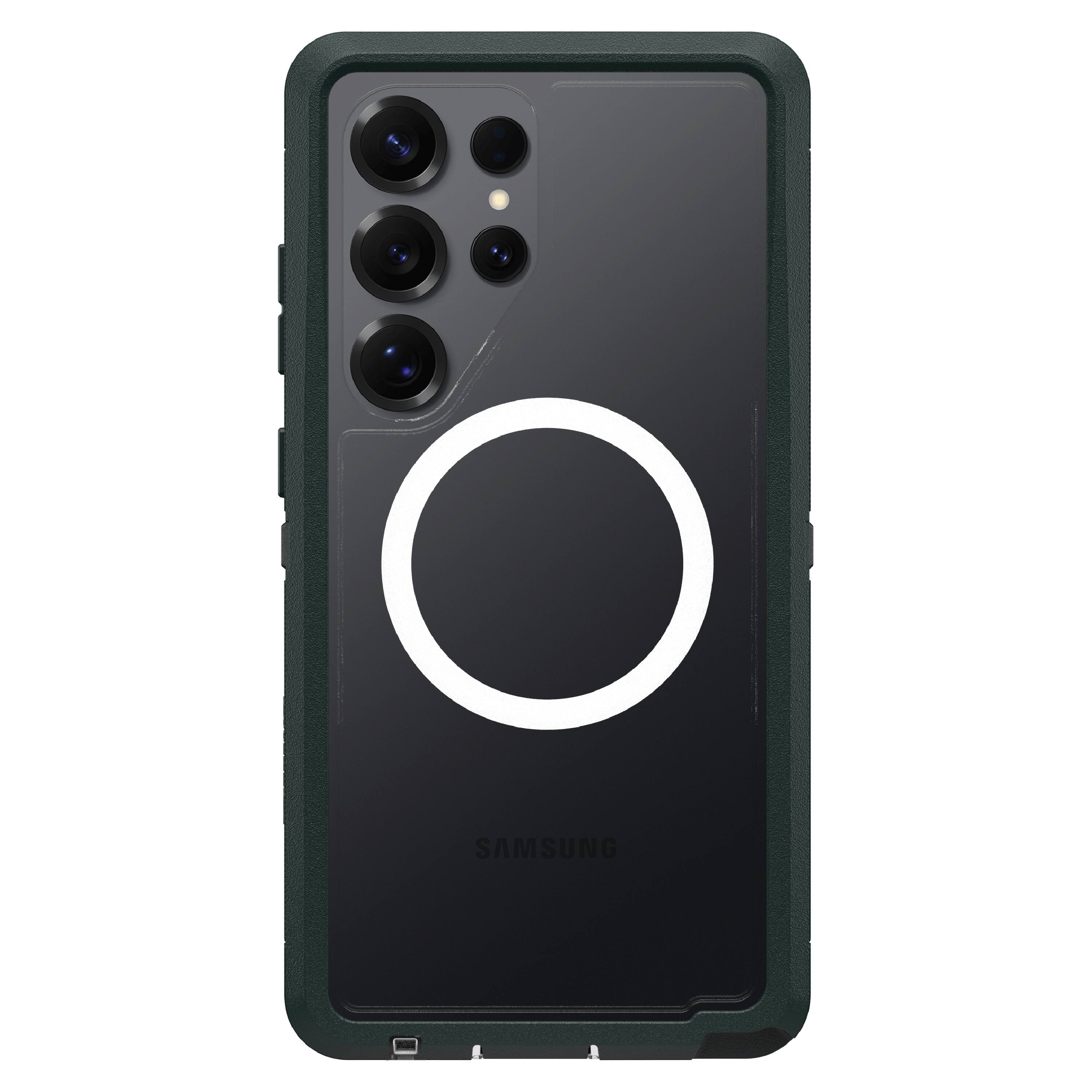 Angle. OtterBox - Defender Series Pro XT Hard Shell with Magnets for Samsung Galaxy S25 Ultra - Sagebrush Green.