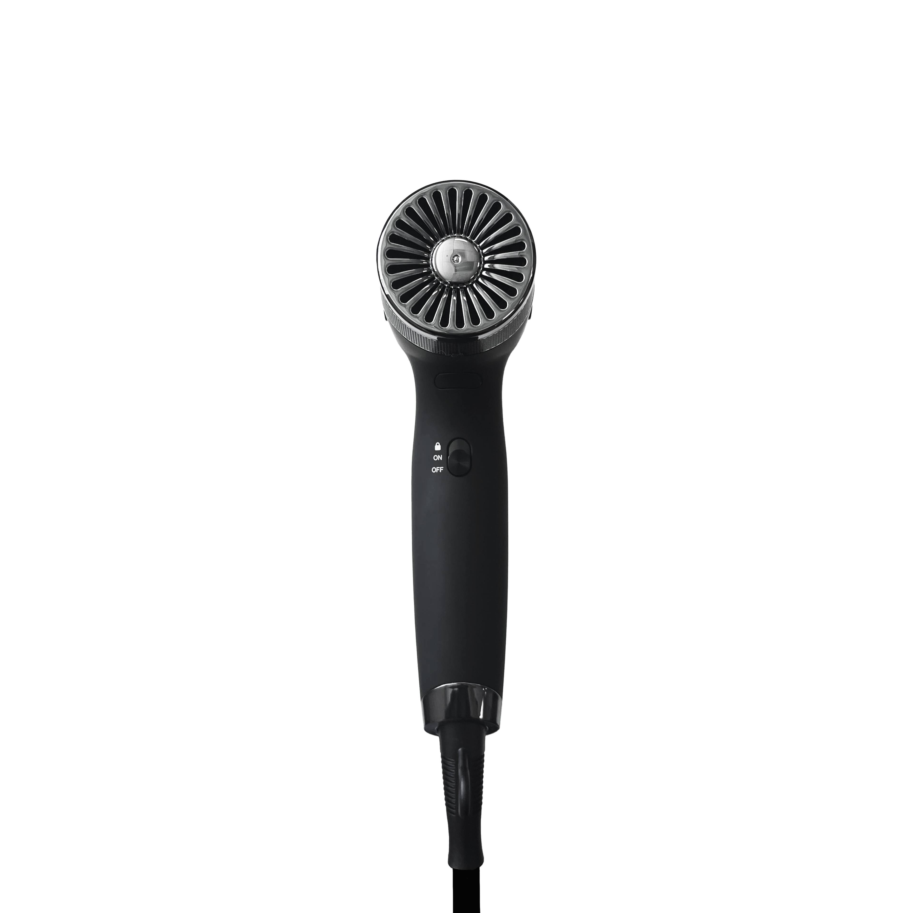Left. FHI Heat - Innovator Pro Power Speed Hair Dryer with Diffuser, Ionic Technology, Quick-Dry Blow Dryer, Cool Button, Quiet Operation - Black.