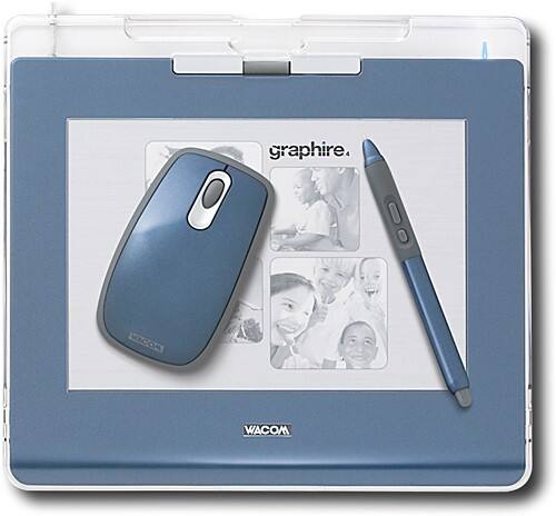 Front Standard. Wacom - Graphire4 6" x 8" USB Tablet with Pen and Mouse - Metallic Blue.