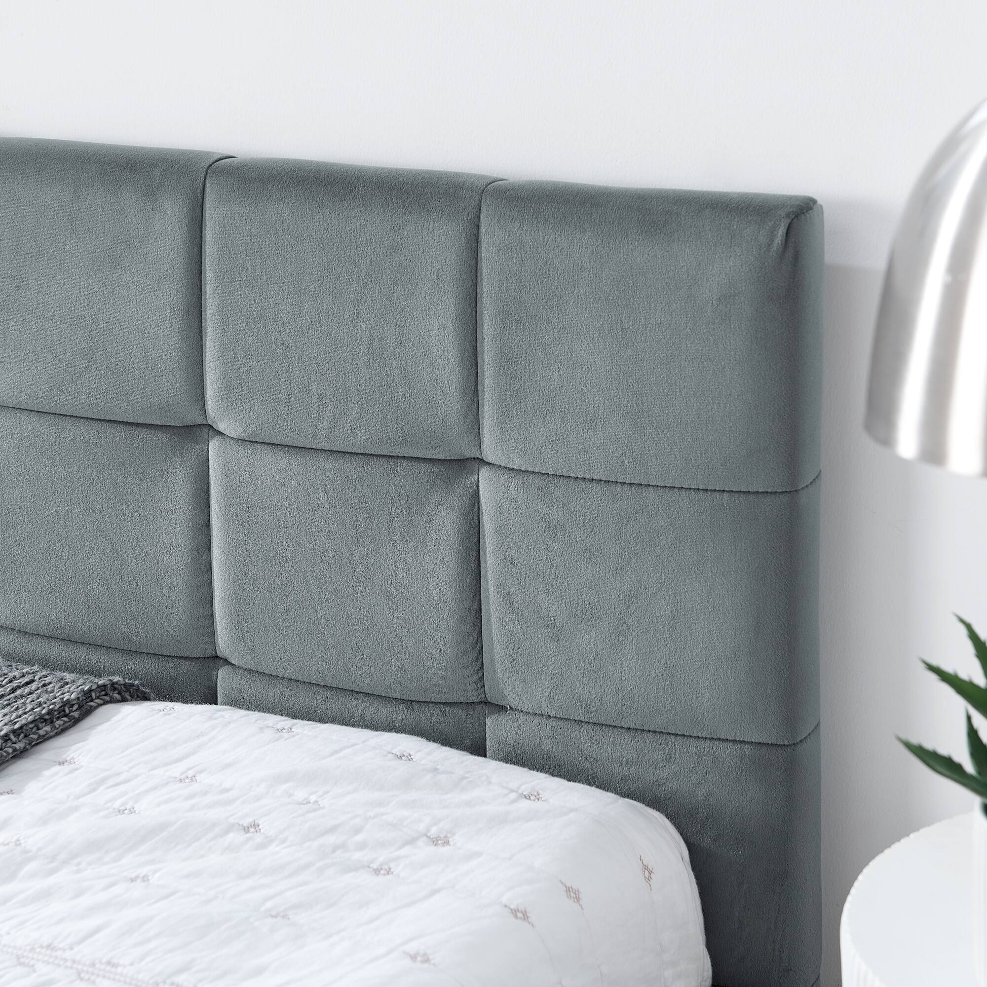 Alt View 1. Anysun - Queen Velvet Tufted Sofa Bed Frame - with Comfortable Backrest & Armrests for Bedroom or Living Room - Grey.