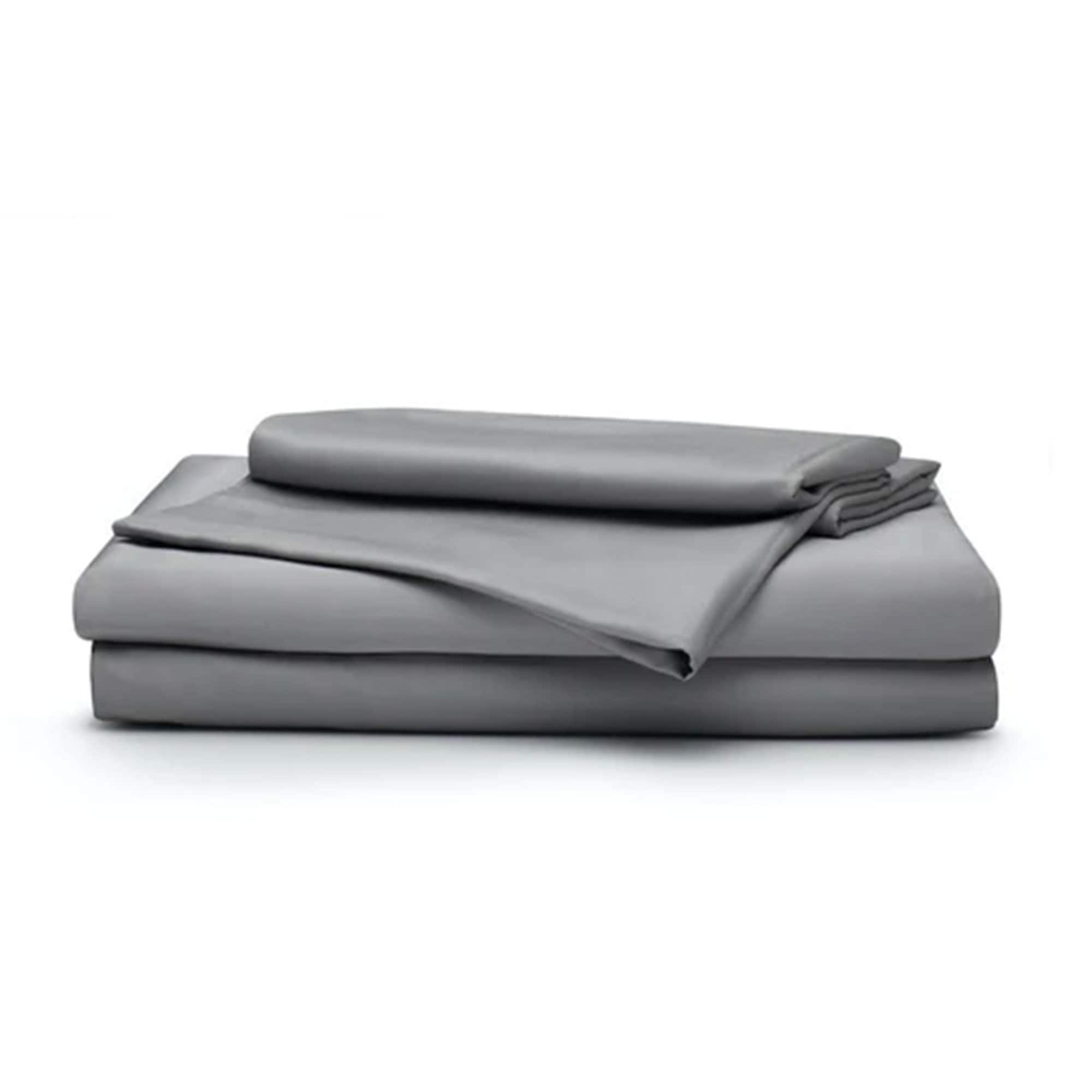 Sleepgram - Viscose from Bamboo Cal King Bed Sheet Set w/2 Pillowcases, Grey Stone - Gray