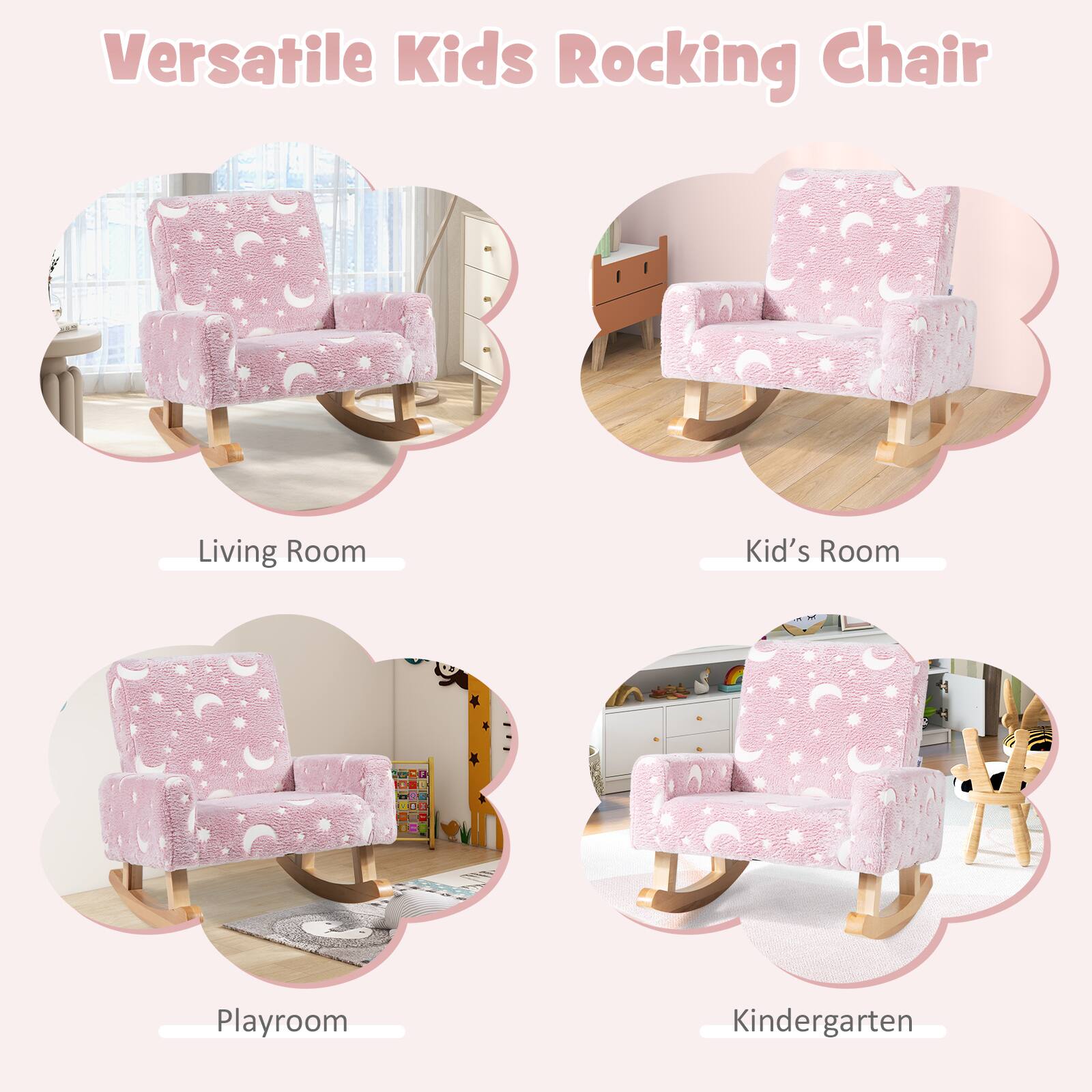 Versatile Kids Rocking Chair

- Living Room
- Kid's Room
- Playroom
- Kindergarten