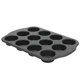 Oster - Teston Platinum Collection 12 Cup Nonstick Carbon Steel Muffin Pan - Matte Black