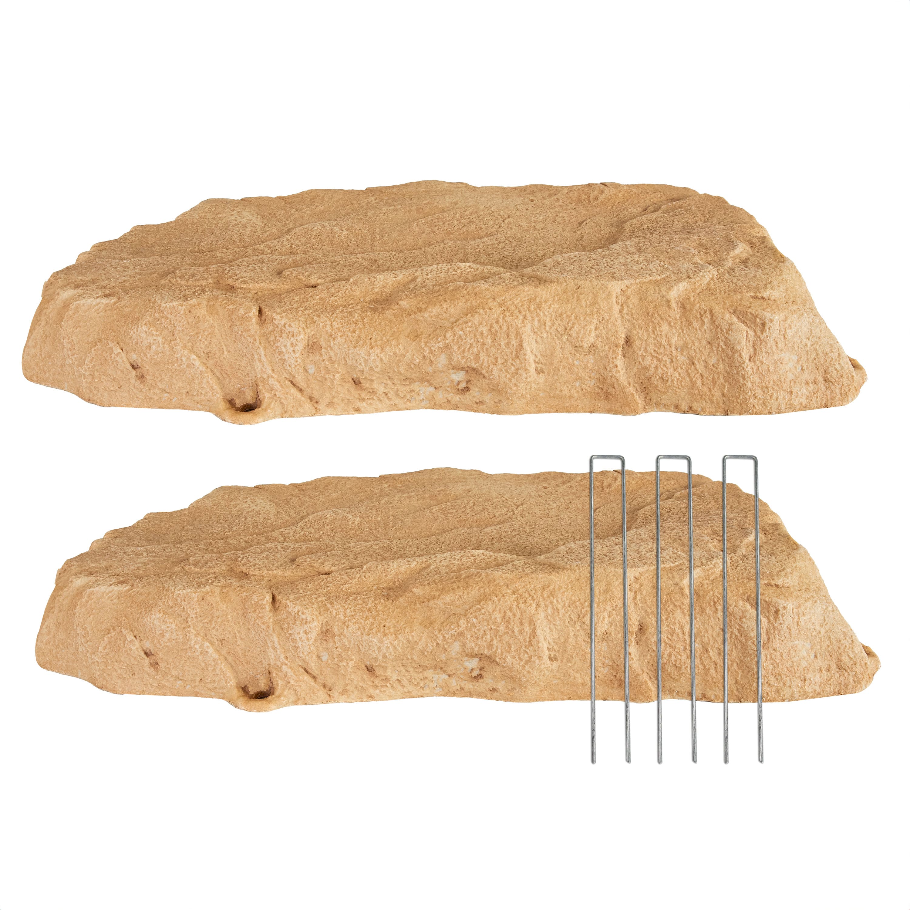 Sunnydaze - Set of 2 Flat Artificial Landscape Rocks with Stakes - Sand price history on PriceWatchPro