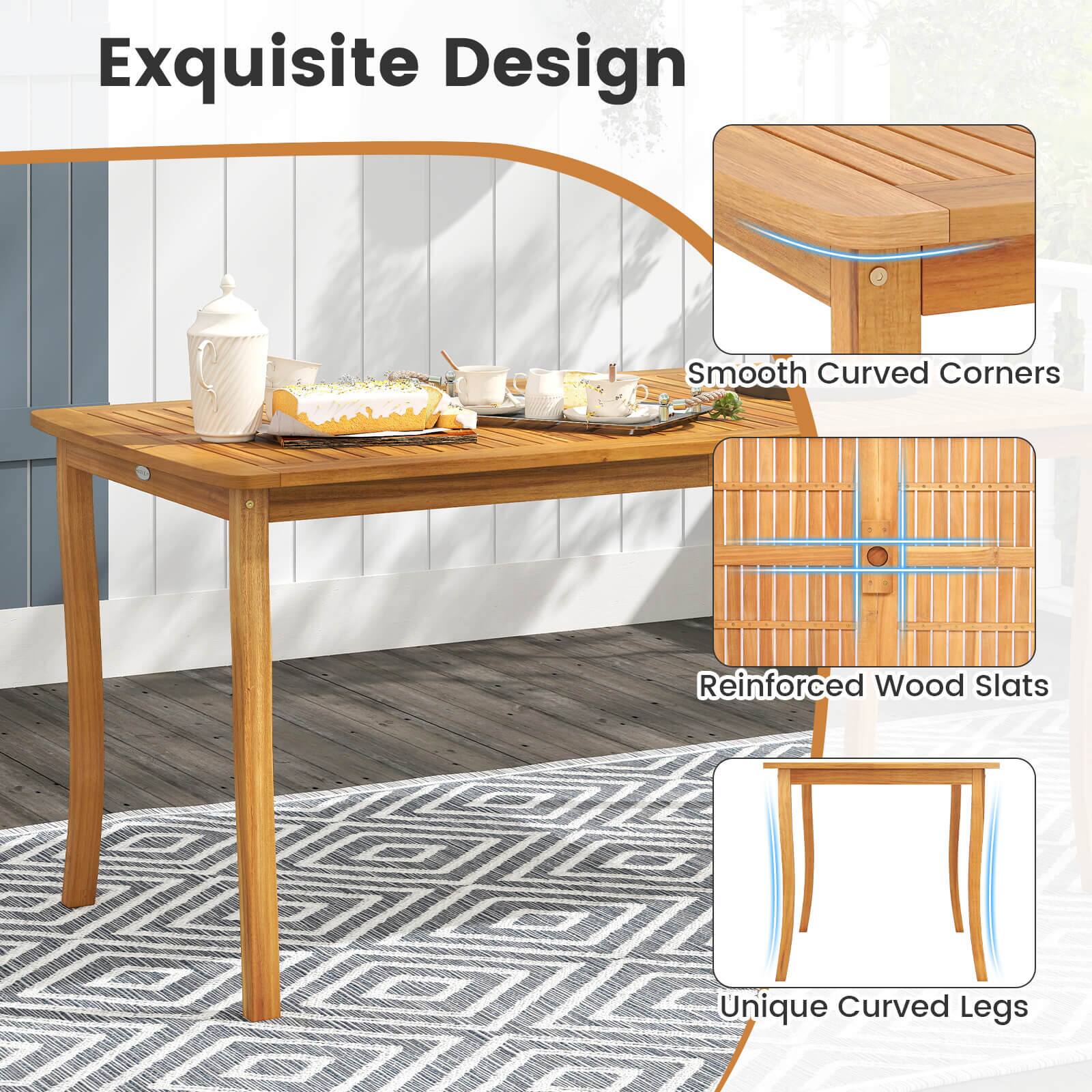 Exquisite Design

- Smooth Curved Corners
- Reinforced Wood Slats
- Unique Curved Legs