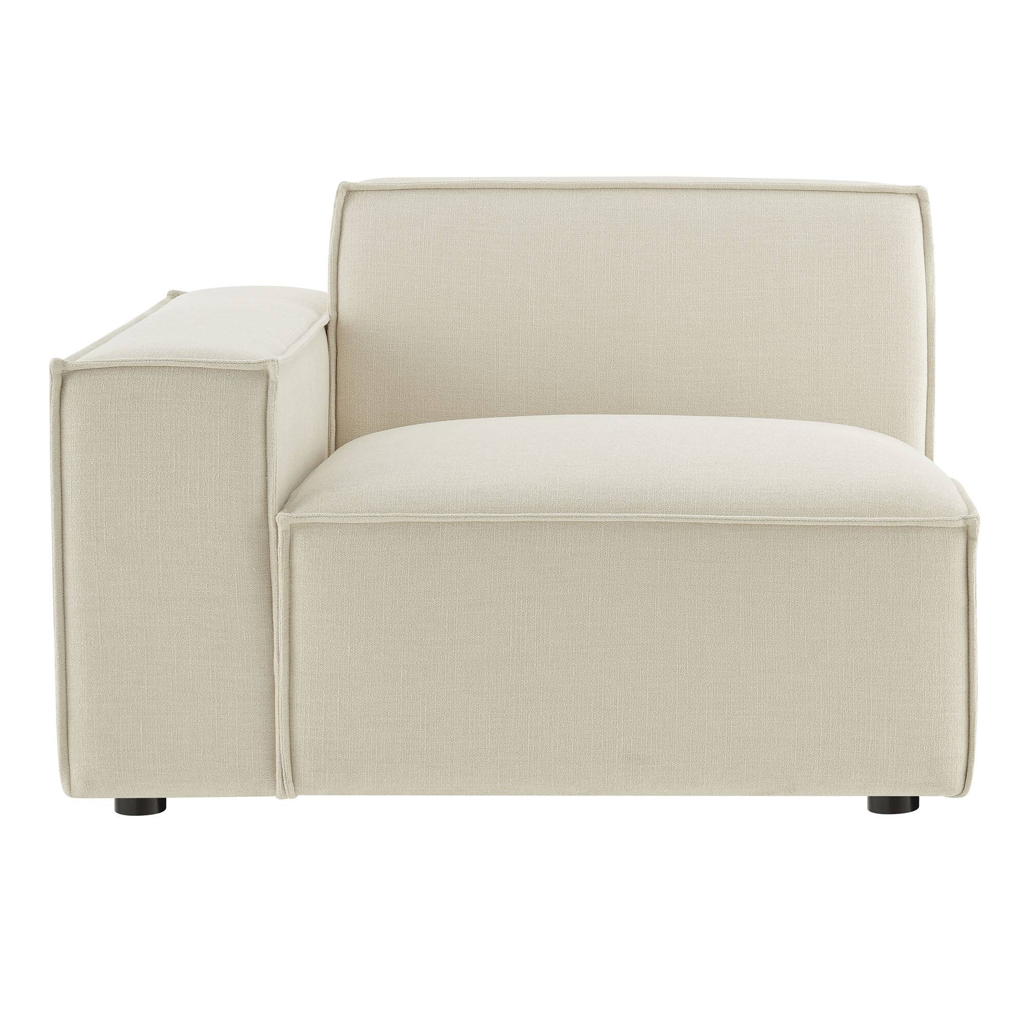 Alt View 6. Modway - Restore Performance Fabric Upholstered Left-Facing Modular Lounge Chair by Modway - Ecru.