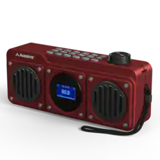 Front. Avantree - Boombyte - Portable Digital FM Radio with Bluetooth Speaker, Superb Sound, Metal Finish - Red.
