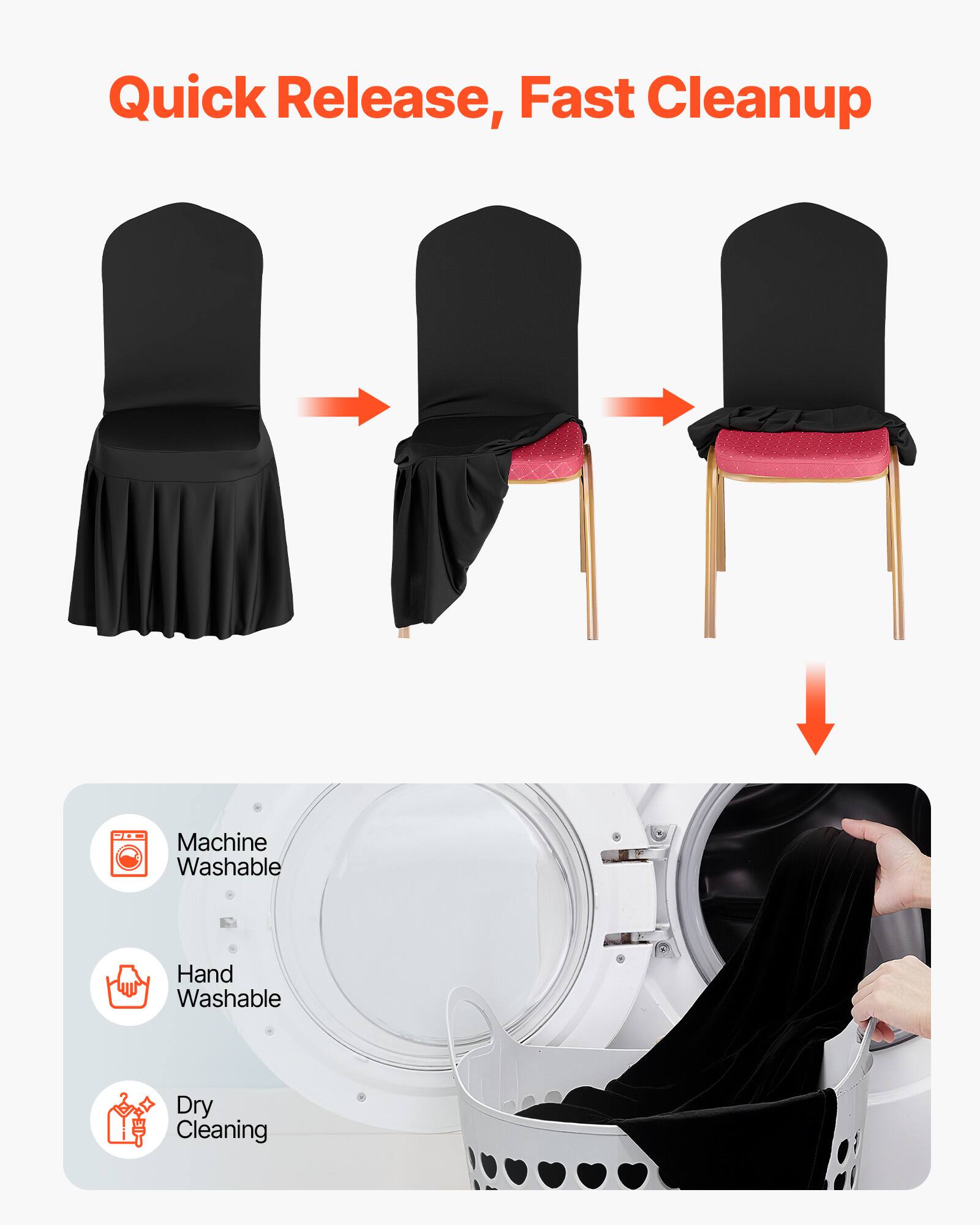 Quick Release, Fast Cleanup

Machine Washable  
Hand Washable  
Dry Cleaning
