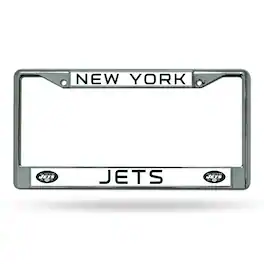 Rico Industries - New York Jets Chrome Metal License Plate Frame - Multi