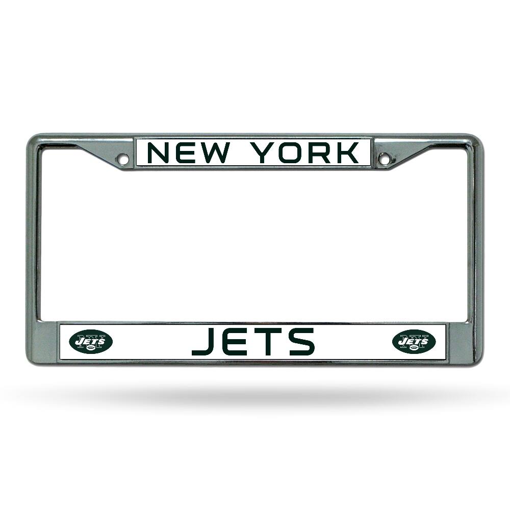 Rico Industries - New York Jets Chrome Metal License Plate Frame - Multi