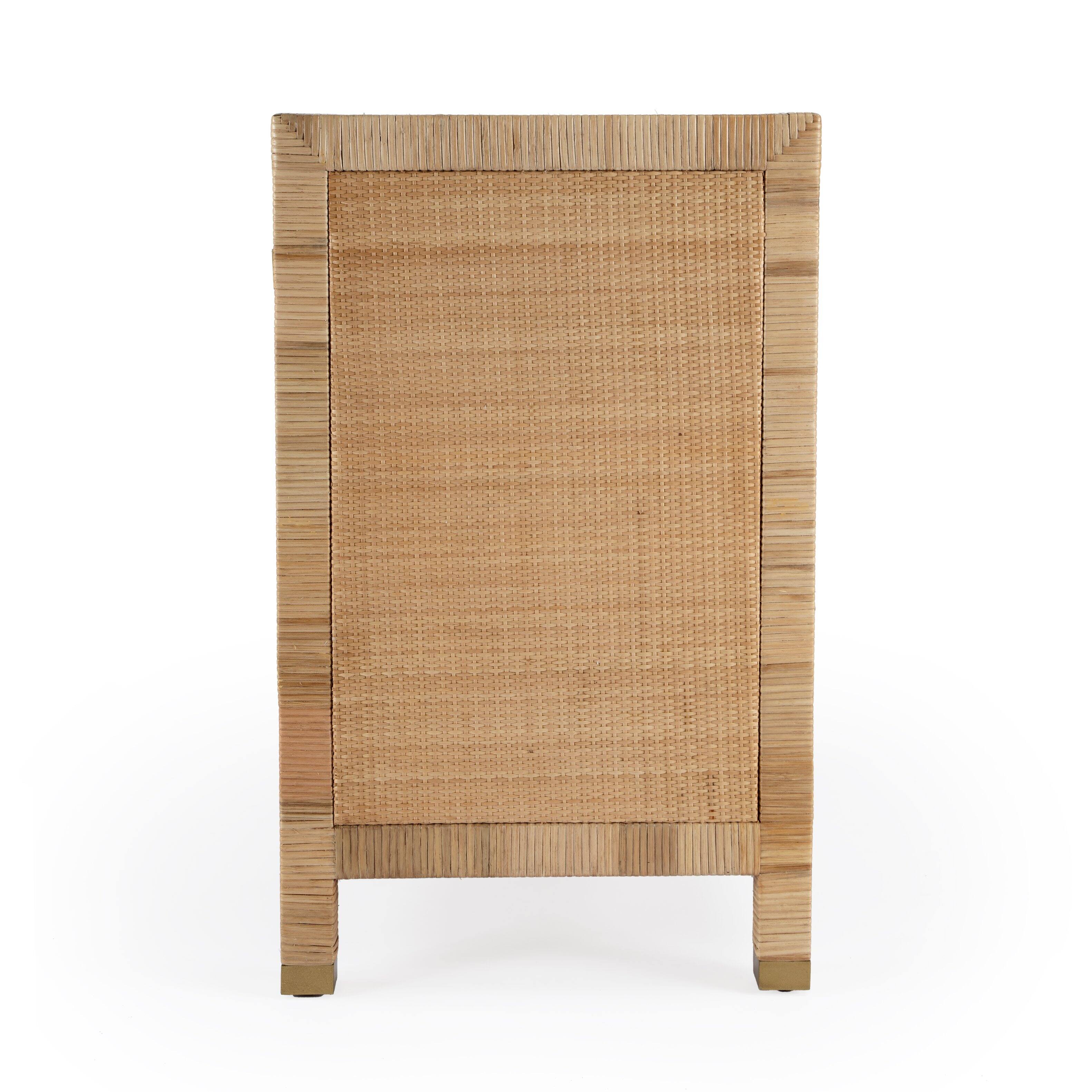 Alt View 4. Butler Specialty - Corfu 44 in. W Rectangular Rattan 6 Drawer Double Dresser - Natural and White.