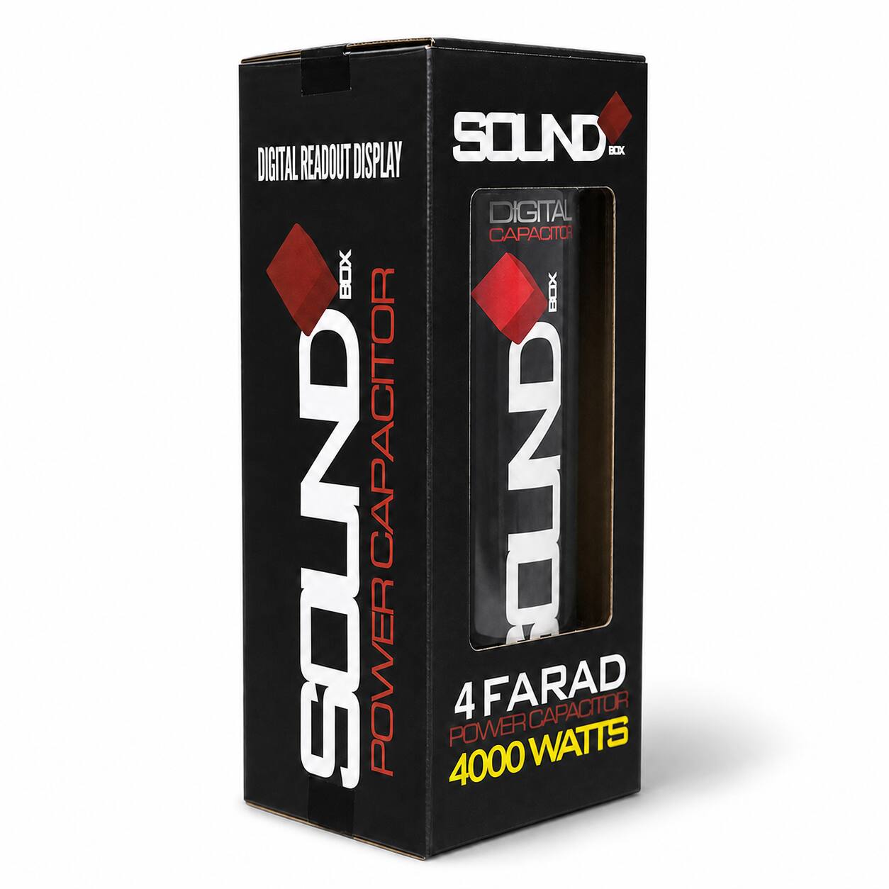 SOUND BOX  
DIGITAL READOUT DISPLAY  
DIGITAL CAPACITOR  
4 FARAD POWER CAPACITOR  
4000 WATTS