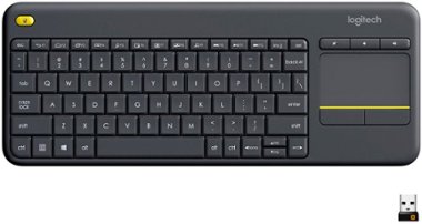 Logitech - K400 Plus TKL Wireless Membrane Keyboard for PC/TV/Laptop/Tablet with Built-in Touchpad - Black - Front_Zoom