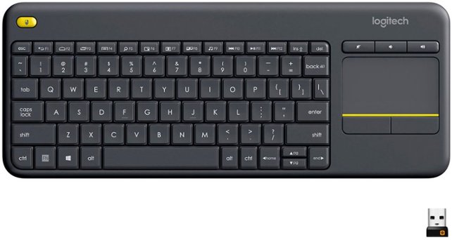 Logitech - K400 Plus Wireless Keyboard - Black - Front Zoom