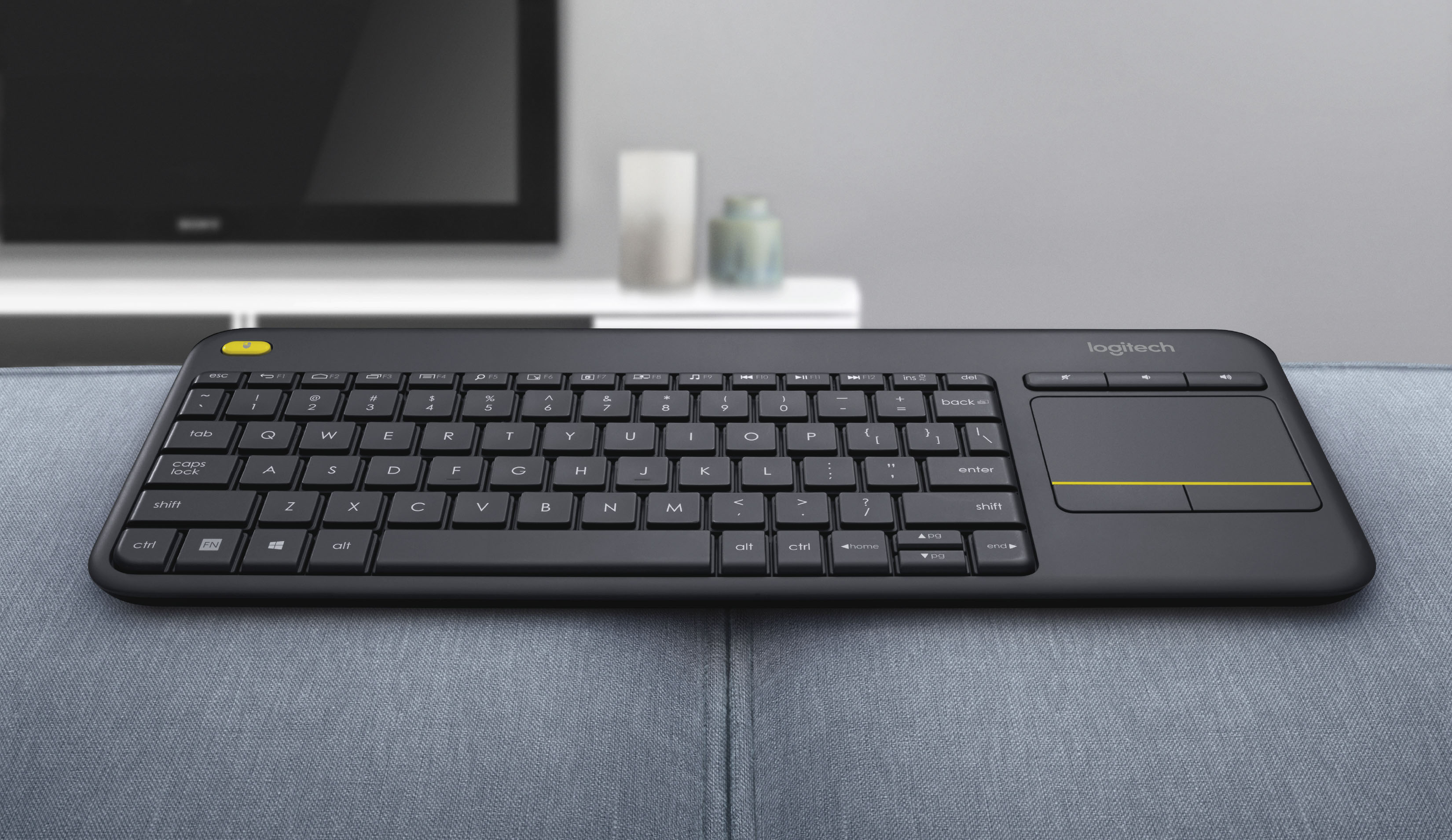 lounge Afgørelse Forekomme Logitech K400 Plus TKL Wireless Membrane Keyboard for PC/TV/Laptop/Tablet  with Built-in Touchpad Black 920-007119 - Best Buy