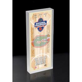 Highland Mint - Florida Gators 2025 NCAA Men's Basketball National Champions 3D Ticket Acrylic Block Art - Multicolor