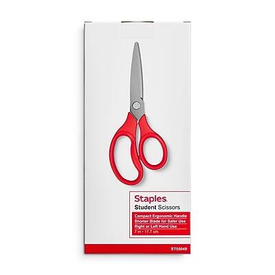 Staples  
Student Scissors  
Compact Ergonomic Handle  
Shorter Blade for Safer Use  
Right or Left Hand Use  
17"  
ST55049
