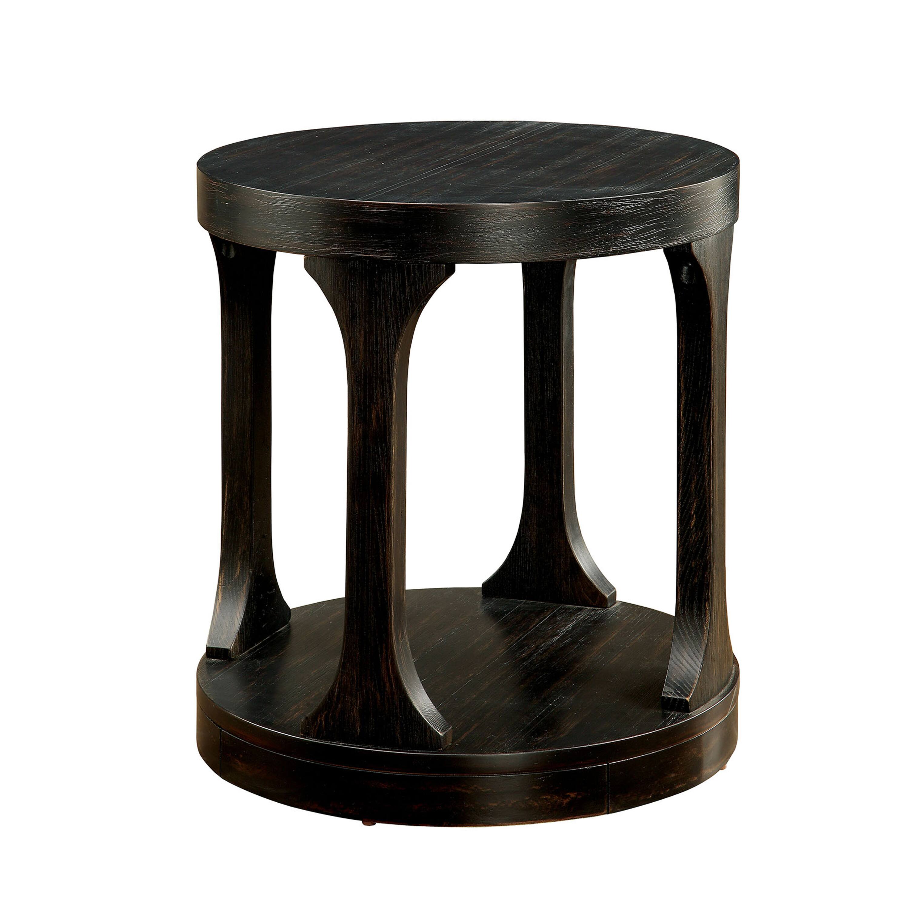 Alt View 1. Manhattan Lane - Carrie Transitional End Table, Antique Black - Antique Black.