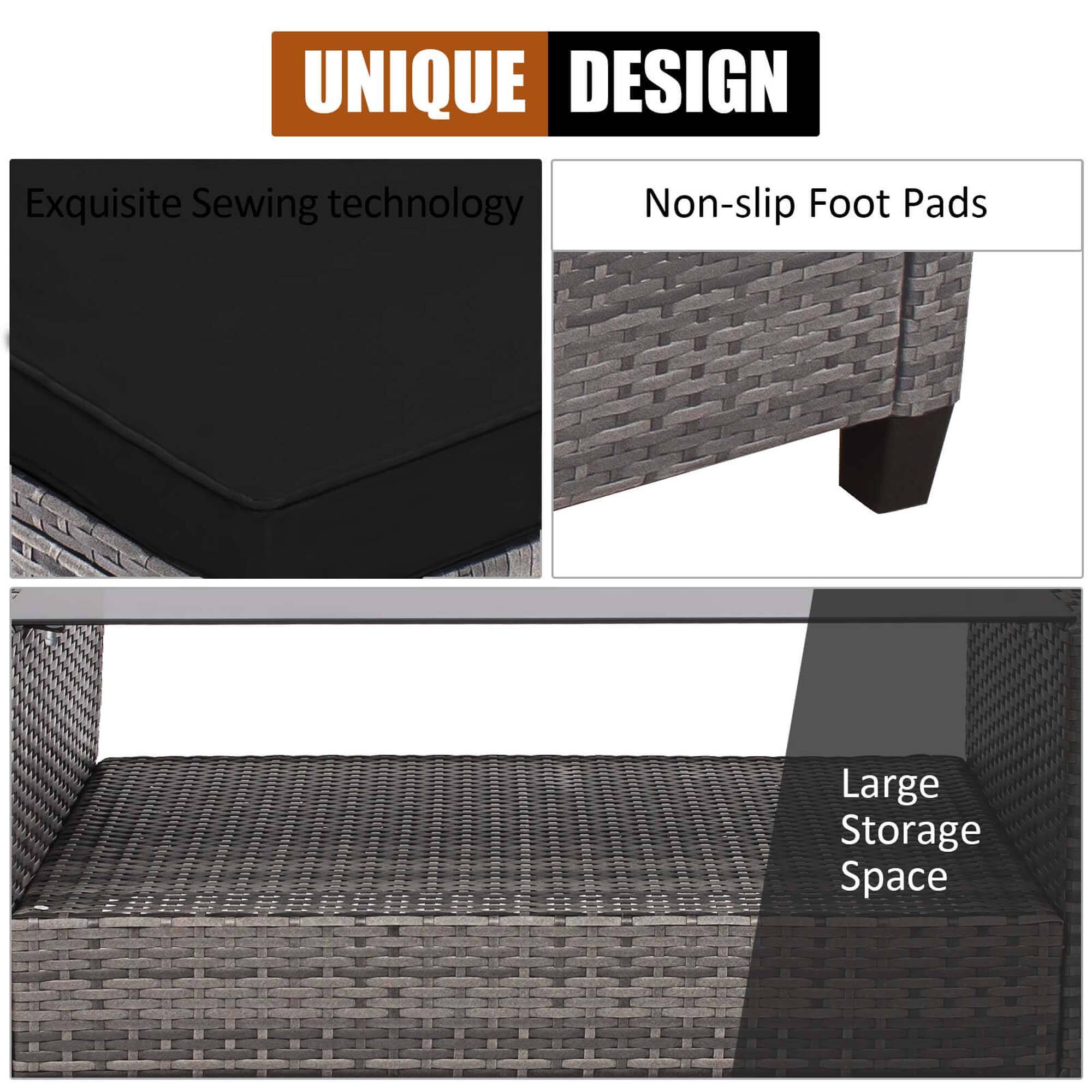 UNIQUE DESIGN: Exquisite Sewing Technology Non-Slip Foot Pads Large Storage Space