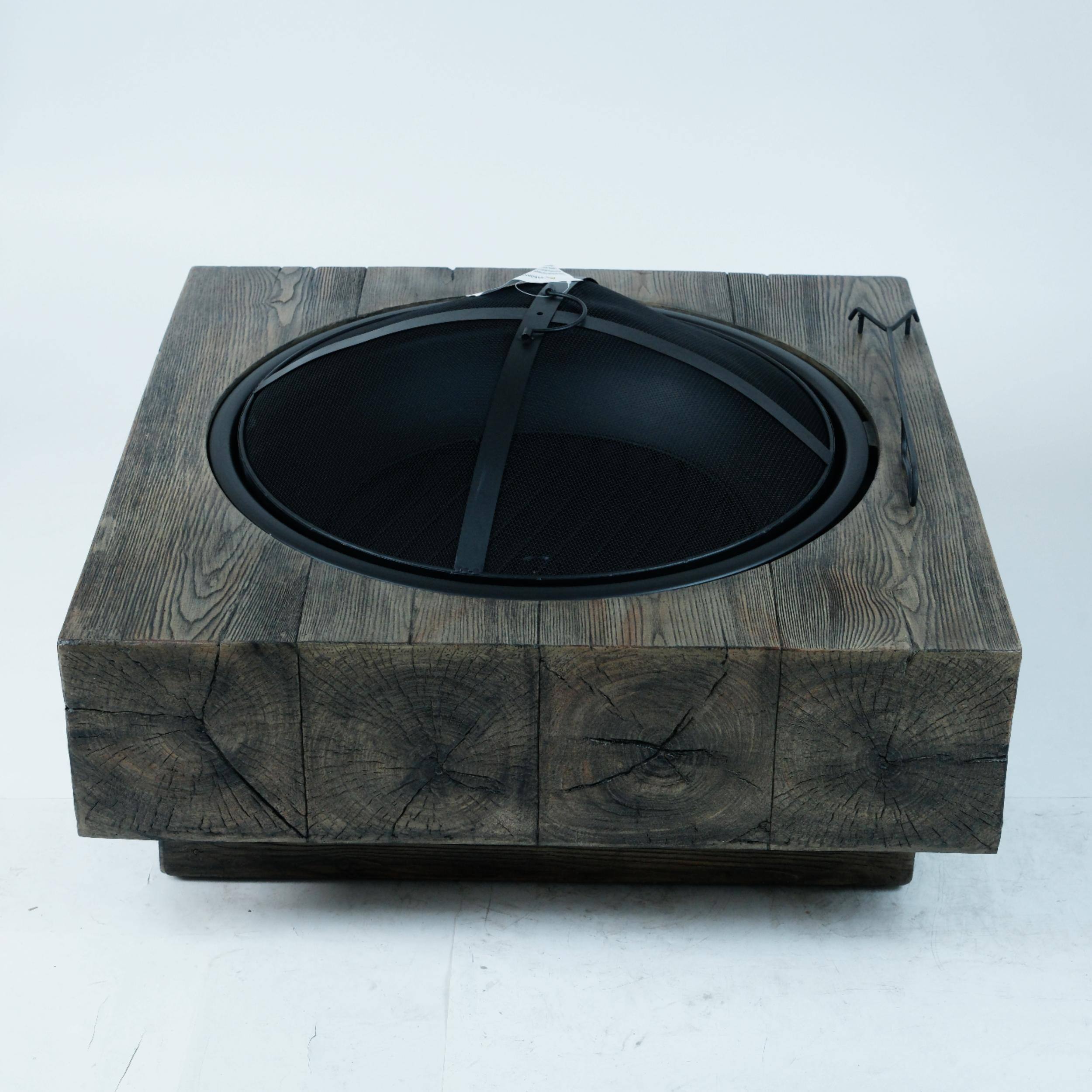 Alt View 2. APRILSOUL - Wood Fueled Outdoor Fire Pit with Wood Grain Design - Antique.