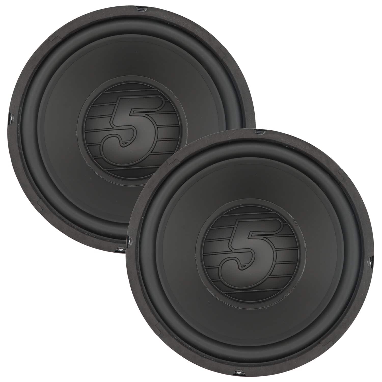 5 CORE - 8 Inch Woofer Pair 200W Car Subwoofer 4Ohm Replacement Deep Sub w Poly Cone - Black