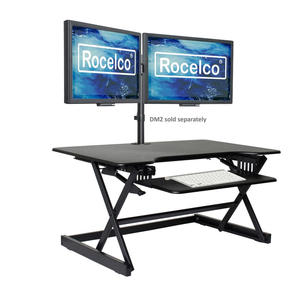 Rocelco - 40" Large Height Adjustable Standing Desk - Black