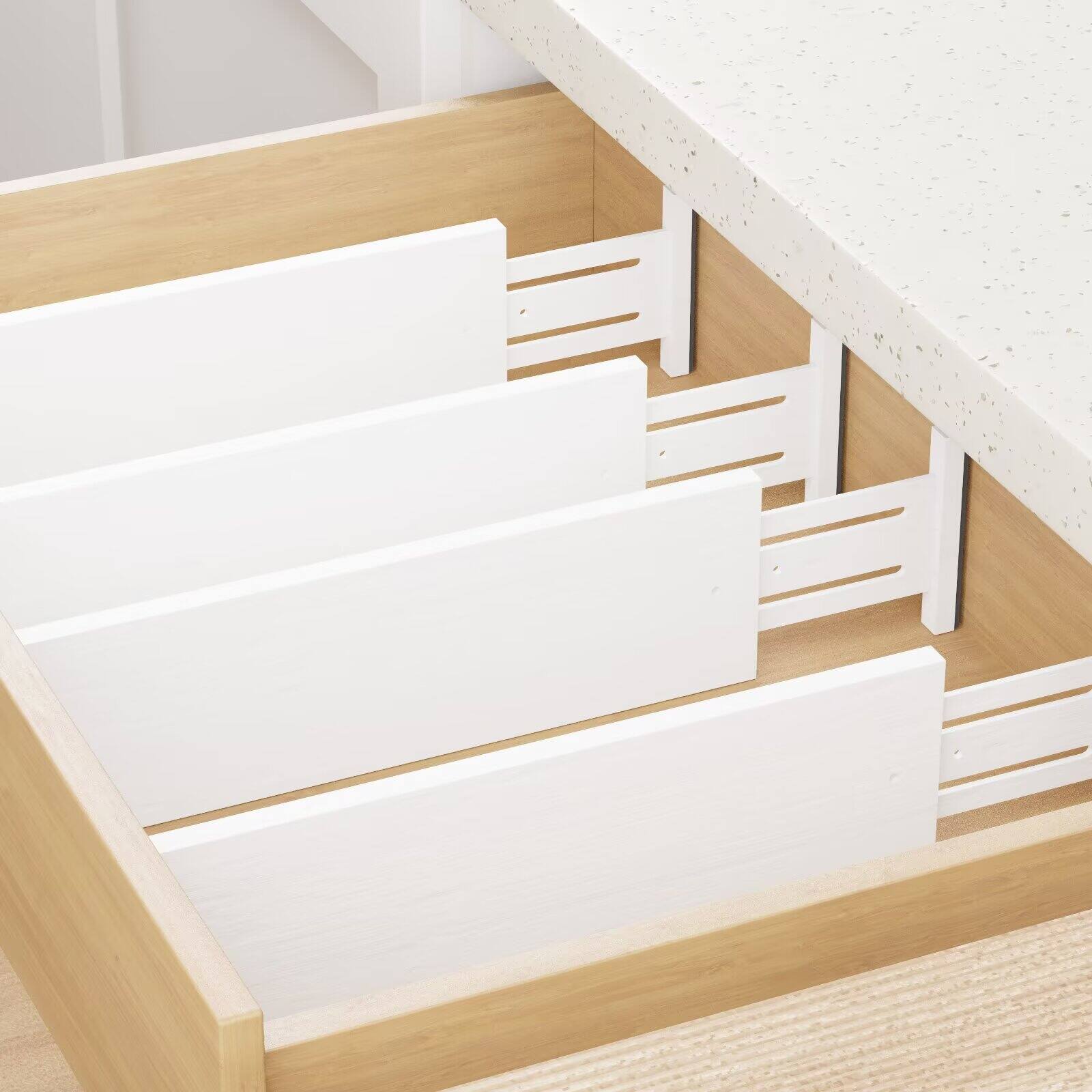 Alt View 2. Tooloton - Expandable Drawer Dividers 4-Pack, Adjustable 17-22 Inch, 4.65" High Organizer for Clothing and Dressers, White - White.