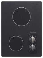 KitchenAid - 15" Built-In Electric Cooktop with 2 Radient Elements - Black - Front_Zoom