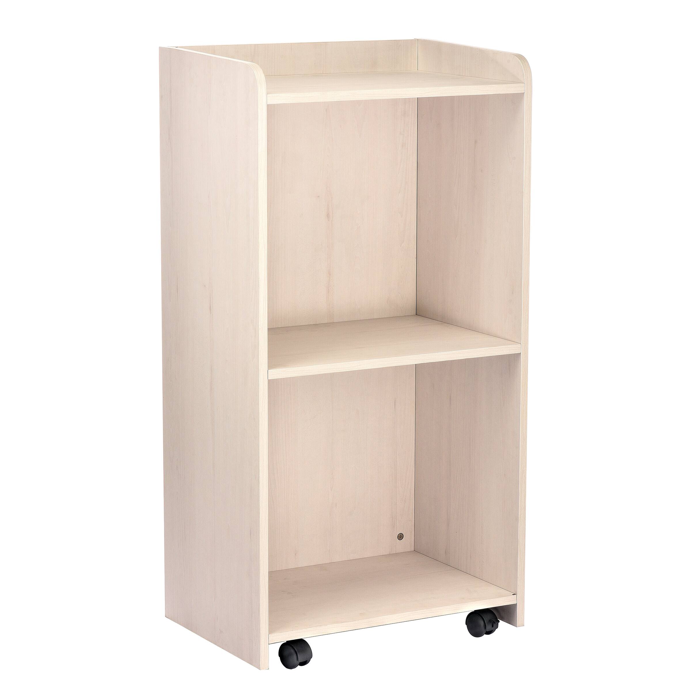 Alt View 6. AdirOffice - Wood Mobile Presentation Lectern Speaker Stand Stand with Shelves - White.