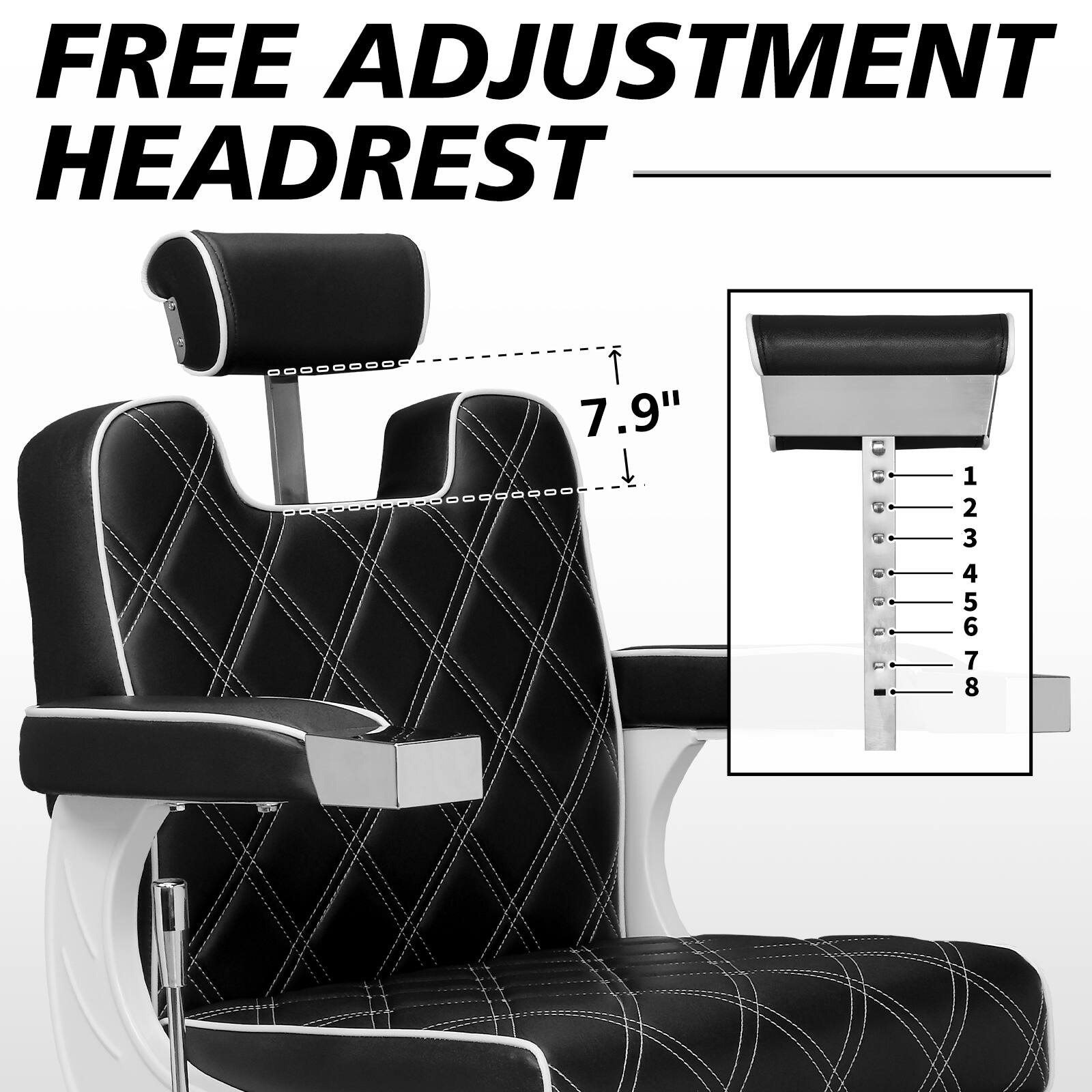 FREE ADJUSTMENT HEADREST

7.9"

1 2 3 4 5 6 7 8